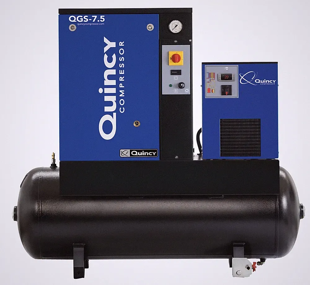 2024 New Quincy QGS-7.5 Rotary Screw Air Compressor 7.5 HP w Dryer & 60 G Tank