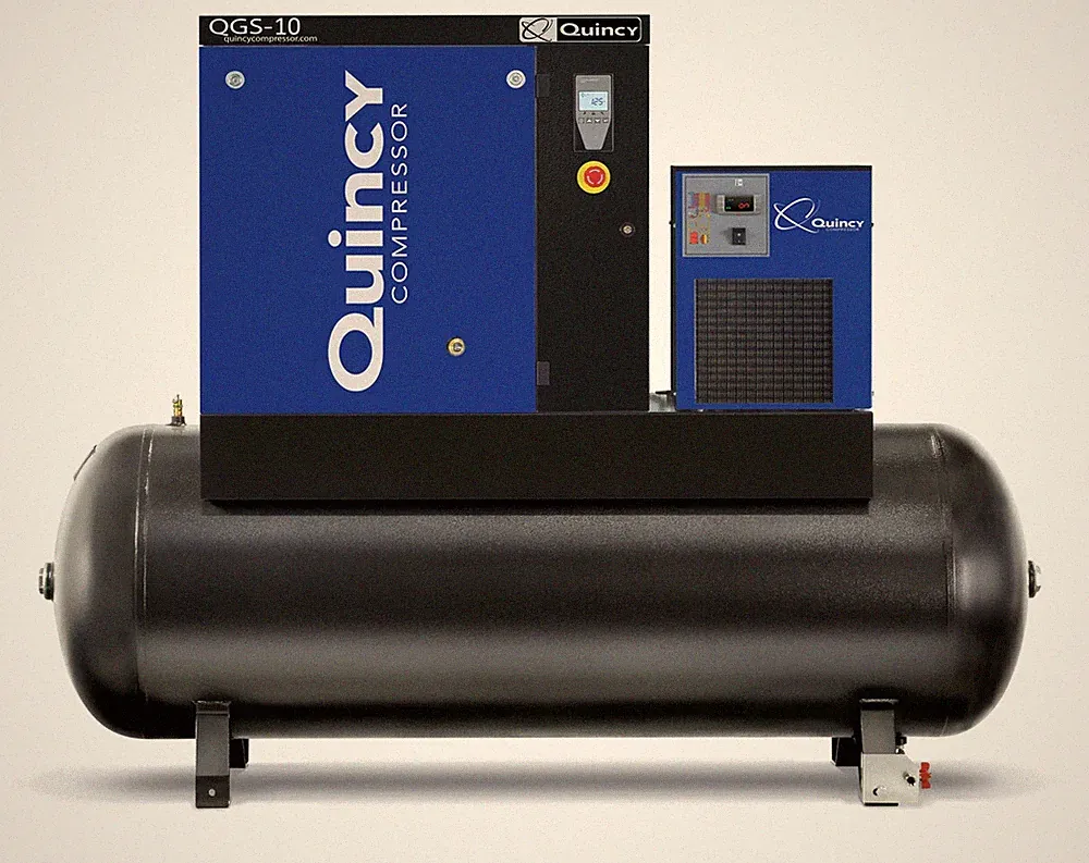 2025 New Quincy QGS-10 Rotary Screw Air Compressor 10 HP w Dryer & 120 G Tank