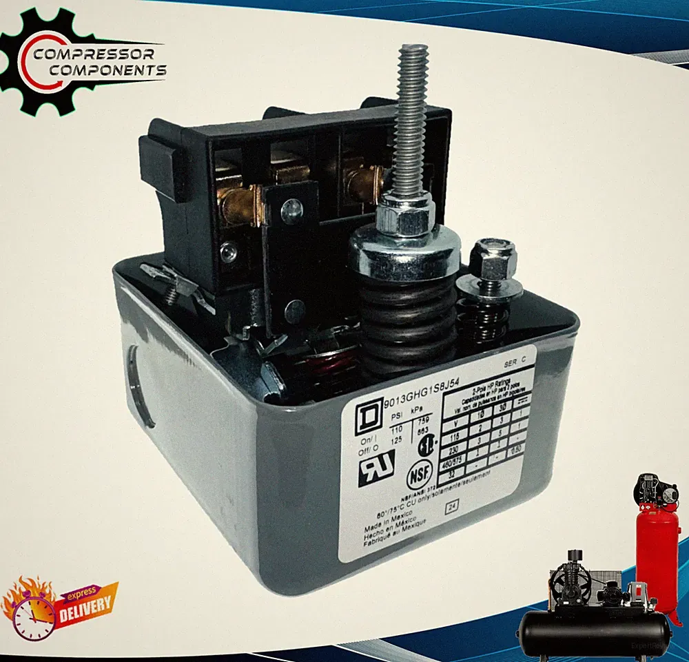 Quincy 22454-1 / Single Port Air Compressor Pressure Switch 110-125 PSI